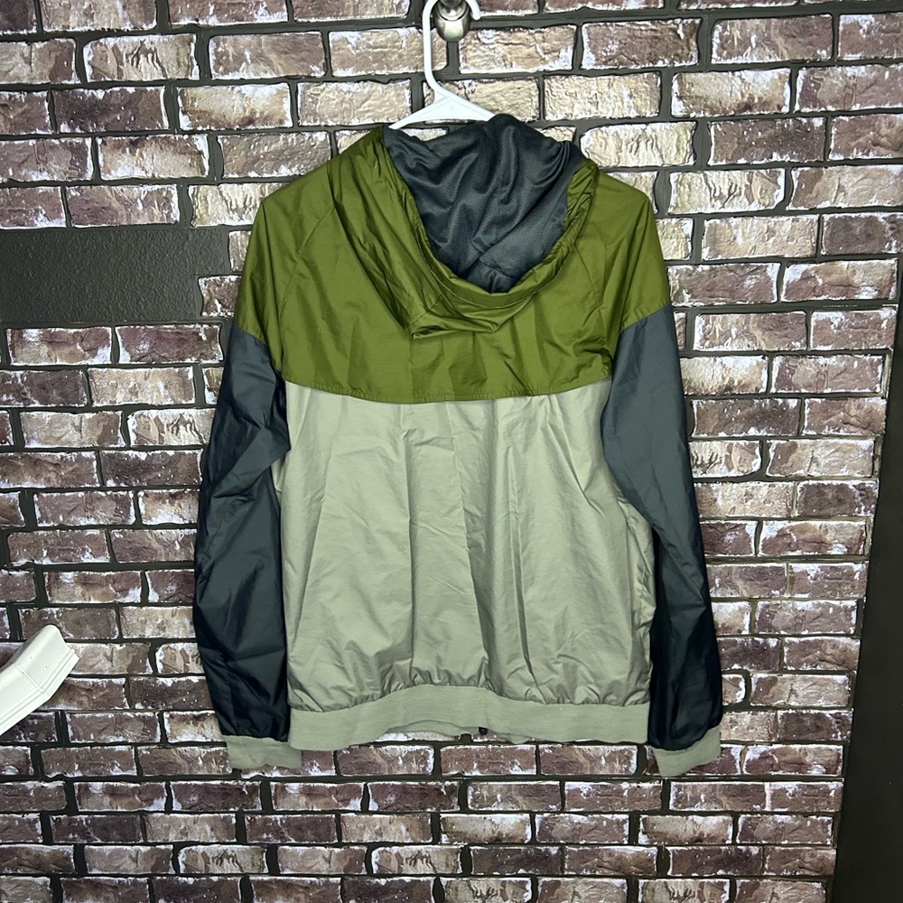 Nike Windrunner Jacket Olive Green Colorblock Hoo… - image 2